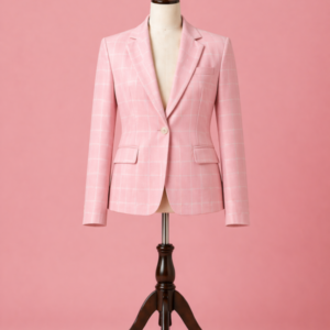 Pastel Pink Checked Blazer
